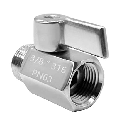 Beduan Mini Ball Valve Stainless Steel(316) 3/8" NPT Male x NPT Female Mini Ball Shutoff Valve(Pack of 2) - size: 3/8 Inch, style: 2 PACK