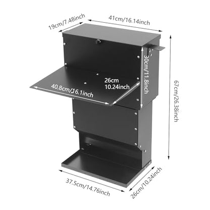 59.5 Gallons Hanging Deer Feeder, Automatic Dog Feeder Large Breed with Lid Freestanding Gravity Deer Feeders Gravity Dispenser Feeds Protein and Corn, Hanging & Wall Mount Wildlife Feeder