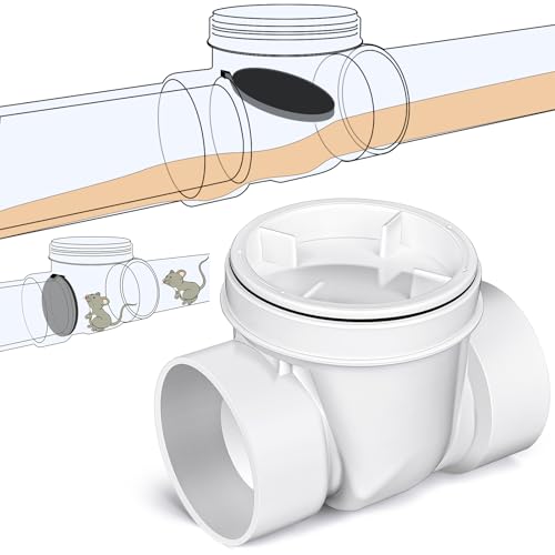 Tondiamo 3 Inch Backwater Valve Drain Backflow Preventer Valve Prevent Sewage and Rainwater from Flowing Back(White PVC) - color: White PVC, size: 3 Inch