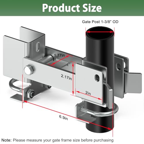 Chain Link Fence Double Gate Latch for 1-3/8" Gate Frame Chain Link Fence Gate Latch Residential Strong Arm Double Gate Latch for Metal Gate - size: For 1-3/8" Gate Frames