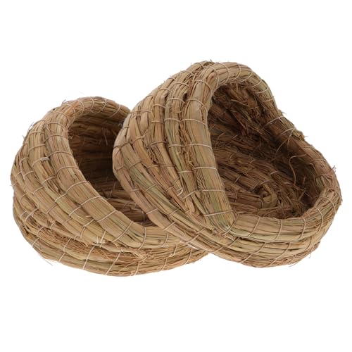 Outanaya 2pcs Chicken Coop Straw Woven Nesting Boxes Laying Pad Private Sleeping Bed for Chickens
