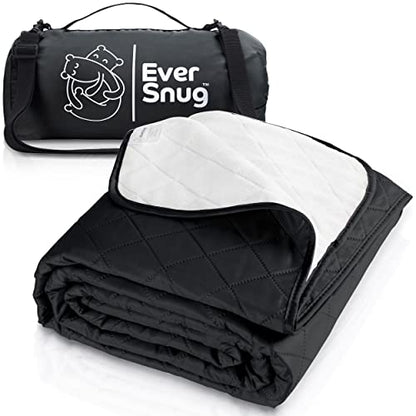 EverSnug Large Waterproof Outdoor Blanket - Extra Thick Premium Quilted Fleece, Waterproof & Windproof, Great for Camping, Picnics, Beaches, Stadiums, Dogs - color: Black
