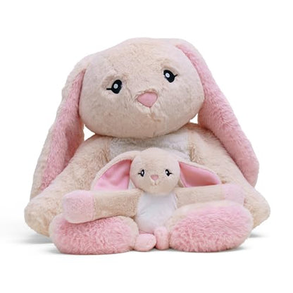 HUGIMALS Iggy the Bunny 20 Inch 4.5 lb Heavy Cute Sensory Weighted Comfort Plush | Large Unscented Washable Self Care Calming Stuffed Animal for Kids, Teens and Adults - color: Iggy the Bunny