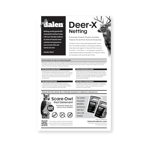 Dalen Deer-X Protective Netting for Gardens & Landscapes - 7 ft x 100 ft Black Garden Netting, 3/4-inch Mesh - Helps Deter Deer from Vegetables, Fruits & Flowers - Made of Weather-Resistant Plastic