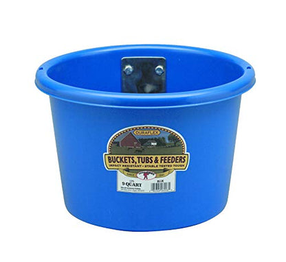 Little Giant® Plastic Hook Over Feed Pail | Fence or Rail Hook Over Calf Feed Pail | Plastic Hook Over Calf Pail | 8 Quart