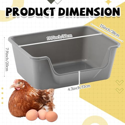 Reallnaive 6 Pcs Washable Chicken Nesting Box, Floor Durable Chicken Coop Accessories Easy Clean Plastic Square for Hens Ducks and Poultry for Egg Collection Backyard