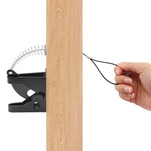 Biaungdo 2 Sets Gate Latch Cable Pull, Black Spring with Adjustable Door Latch Gate Opener for Metal Wooden Fence, Garden