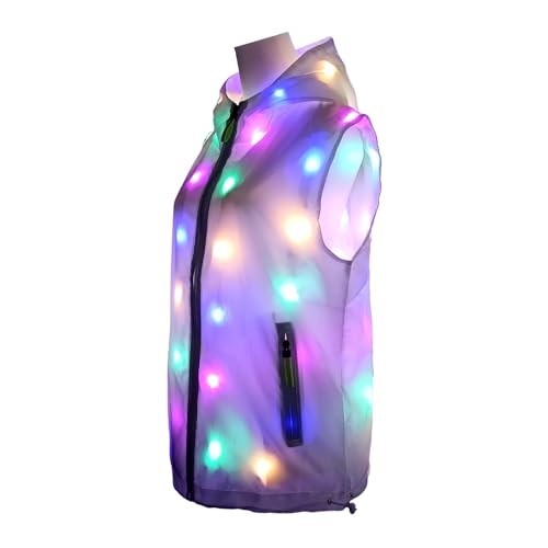 chivalrous Unisex Mens Womens LED Lights Sparkle Vest Fancy Dress for Party Halloween Performence Costume - size: Medium