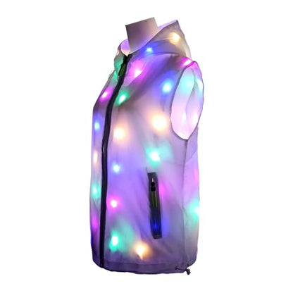 chivalrous Unisex Mens Womens LED Lights Sparkle Vest Fancy Dress for Party Halloween Performence Costume - size: Small
