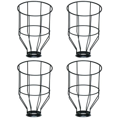 Premium Ceiling Fans Light Covers, Industrial Style Replacement Lamp Guard, Perfect Ceiling Fan Replacement Accessories Shade, with Standard 2-1/8" Fitter Size, 6.9" high x 5.1" Diameter, Pack of 4 - color: 4-pack-black