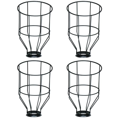 Premium Ceiling Fans Light Covers, Industrial Style Replacement Lamp Guard, Perfect Ceiling Fan Replacement Accessories Shade, with Standard 2-1/8" Fitter Size, 6.9" high x 5.1" Diameter, Pack of 4 - color: 4-pack-black