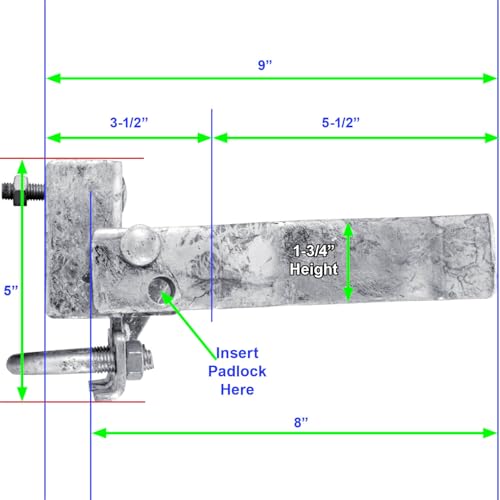 Commercial Single GATE Strong Arm Latch for 4" Fence Post - and 1-5/8" Thru 2" Chain Link or Round Pipe Gate Frames - CASE Qty 2 - size: 4" Single Gate - Case