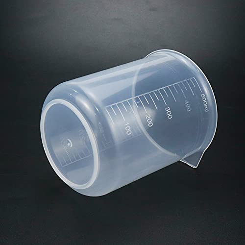 Antrader Plastic Measuring Cup,Scientific Graduated Beaker,Clear,500ml,1Pcs | PP Transparent Kitchen And Laboratory Beaker,Lightweight,Reusable - size: 500ml