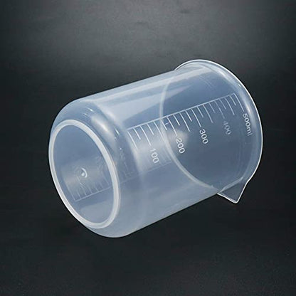 Antrader Plastic Measuring Cup,Scientific Graduated Beaker,Clear,500ml,1Pcs | PP Transparent Kitchen And Laboratory Beaker,Lightweight,Reusable - size: 500ml
