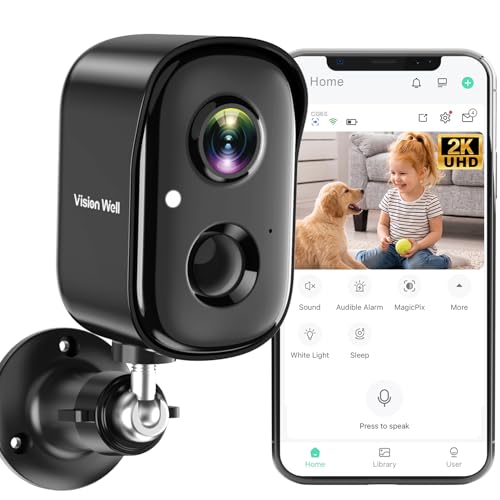 Security Cameras Wireless Outdoor, 2K Indoor Cameras for Home Security Battery Powered, AI Motion Detection, Color Night Vision, 2-Way Talk, Spotlight Siren Alarm, Cloud & SD Storage-Jet Black Camera - color: Jet Black