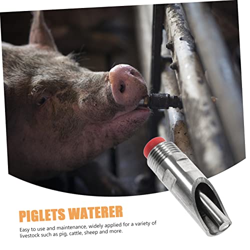 YARNOW 10pcs Piglets Waterer Stainless Steel Pig Drinking Fountain Automatic Nipple Waterer Livestock Feeder Kit