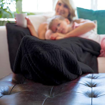 PediPocket Patented Foot Pocket Blanket – 50” x 70” with 20” Deep Foot Pocket, Plush Velvety Fleece Blanket, Everyday Luxurious Comfort, Machine Washable, Gift Idea – Ravishing Raven (Non-Electric) - color: Ravishing Raven