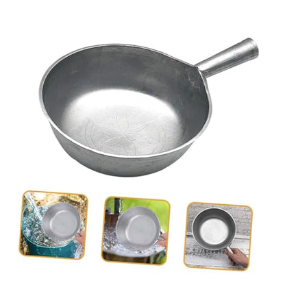 Retro Aluminum Water Scoop Short Handle Deep Feed Ladle Thickened Water Spoon for Livestock Feeding and Kitchen Use Style