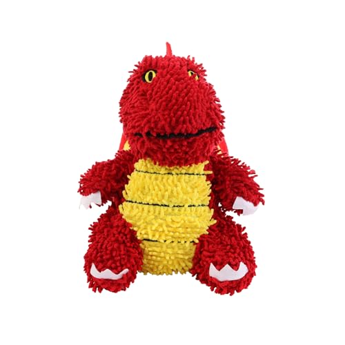 MIGHTY® 2 Pack Microfiber Medium Dragon Dog Toys | Ultra Durable Plush Toy with Multiple Layers & Reinforced Seams , Washable and Floats , Mighty® Construction - color: 2PK Red Dragon