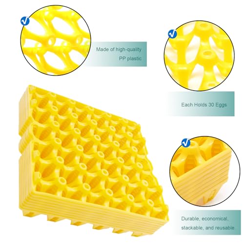 EATAKWARD 8 PCS Plastic Egg Trays Egg Crates 30-Egg Flats for Home Chicken Farmers, Stackable Egg Cartons Hold Multiple Eggs, Great for Storing, Sorting, and Shipping Eggs