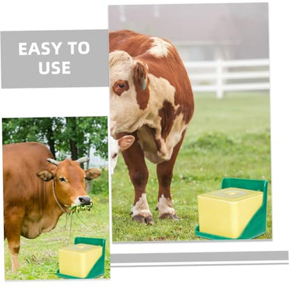Happyyami 2pcs Salt Block Feeder Holder for Livestock Farm Salt Fodder Feeder Lid for Horse Goat Sheep