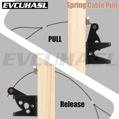 2 Pcs Gate Latch Cable Pull, Stainless Steel Spring Loaded Latch Kit for Outdoor Gates, Latch Pull Adjustable from 2” to 6” Thick Gates