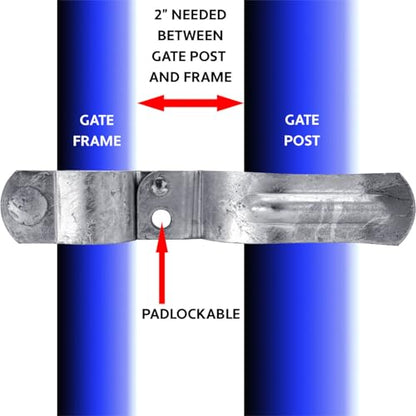 Heavy Duty Fork Latch (Bolt in) 1-5/8" x 2-7/8" Galvanized Pressed Steel - size: 1-5/8" x 2-7/8"