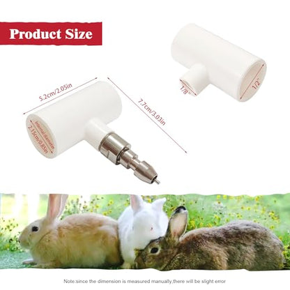 Stainless Steel Automatic Water Nipple System Kit with 1/2 Inch PVC Tee for Rabbits, Bunnies, Mouse(10pcs) - color: White-Flat mouth