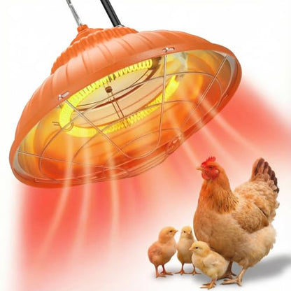 Chicken Heater Lamp, 175W/350W Dual-Mode Brooder Heater Bulb Chick Heater, Hanging Light Heated Adjustable Temp & Height for Chicks, Poultry & Ducklings