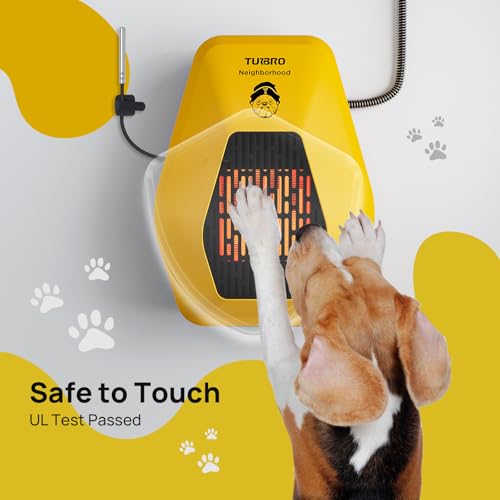 TURBRO Neighborhood WiFi Dog House Heater 800W, Wall Mount, 10ft Anti Bite Cord, Waterproof Control, Overheat Protection, Electric Warmer for Hound Kennel Cat Cage Chicken Coop, UL Test Passed - size: 800W with WiFi