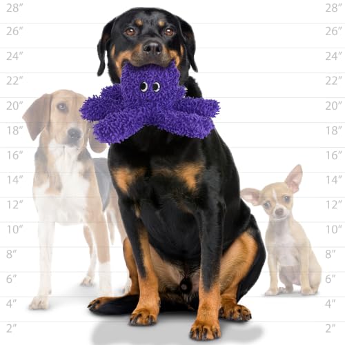 MIGHTY® 2 Pack Microfiber Medium Octopus Dog Toys | Ultra Durable Plush Toy with Multiple Layers & Reinforced Seams , Washable and Floats , Mighty® Construction - color: 2PK Purple Octopus