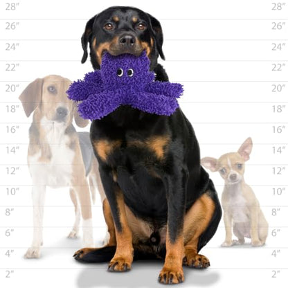 MIGHTY® 2 Pack Microfiber Medium Octopus Dog Toys | Ultra Durable Plush Toy with Multiple Layers & Reinforced Seams , Washable and Floats , Mighty® Construction - color: 2PK Purple Octopus