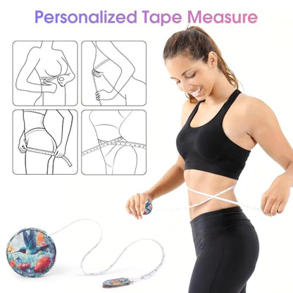 Retractable Mini Tape Measure, Auto-Retract, Premium Leather Tape Measure, Dual-Sided Ruler, Ideal for Fabric Cutting, Body Measurements, and Handicrafts (Hummingbird) - color: Hummingbird