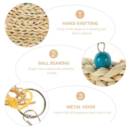 Beaupretty 5PCS Chicken Treat Ball Kit Hanging Bird Set for Parrots and Chickens with Feeder Ball Chewing and Weaving for Pet Entertainment and Foraging Random Color