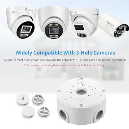 【Security Camera Junction Box】 ABS Universal Security Camera Mount Bracket for Bullet/Dome CCTV Camera 4 Pack | Waterproof Junction Box - size: 4 Pack