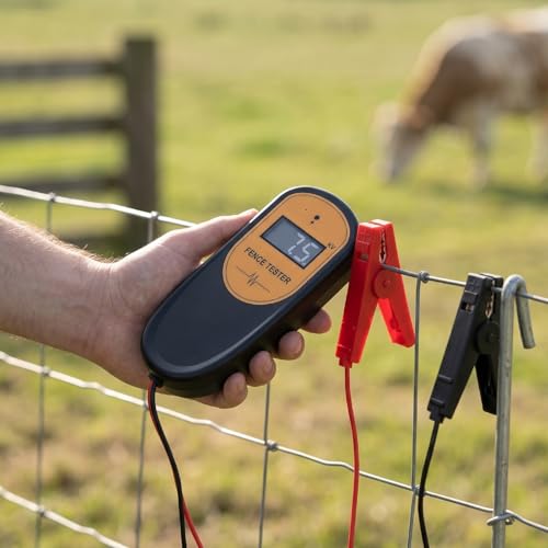 Zerodis Electric Fence Tester, Digital Fault Finder Voltage Meter with Circuit Protection Screen Display 500V to 13KV Accurate Measurement Portable Voltage Test Kit for Farm Ranch