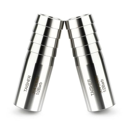 TAISHER 5PCS 304 Stainless Steel Pipe Fittings, 1/2" Barb, 2" Length Weld Nipple Cast Pipe - size: 1/2" Barb(2" Length)