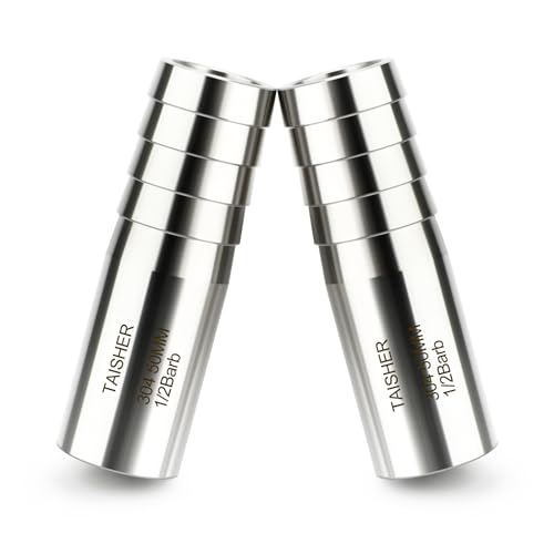 TAISHER 5PCS 304 Stainless Steel Pipe Fittings, 1/2" Barb, 2" Length Weld Nipple Cast Pipe - size: 1/2" Barb(2" Length)