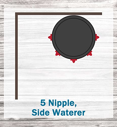 Noble Nest 5 Gallon Bucket Chicken Nipple Side Waterer,5 Nipple,Black Stand - color: Add Black Waterer Stand, size: 5 Nipple, Side Waterer