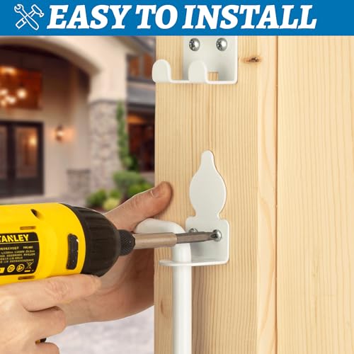 12" Heavy Duty Cane Bolt Gate Drop Rod Hardware Ground Latch for Wood PVC Vinyl Metal Fences Gates, Double Doors, White Solid Steel -1 Pack - size: 12 Inch