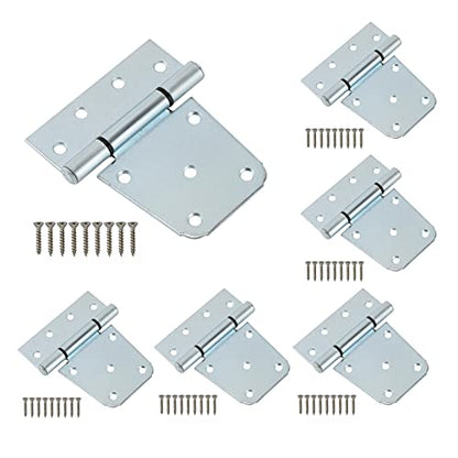 HOME MASTER HARDWARE 3-1/2 inch Heavy Duty T Gate Hinges, Shed Door Hinges with Screws, 6 Pack, Zinc Plated - color: 6 Pack - Zinc