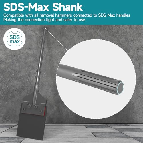 SDS-Max Shank 6 Inch Floor Scraper Chisel Bit - 6" Wide Blade Scraper 25" Long Alloy Steel Jack Hammer Drill Bit - Removal Tools for Tile Wallpaper Thinset Hardwood Adhesive Glue Linoleum - style: SDS-Max Shank