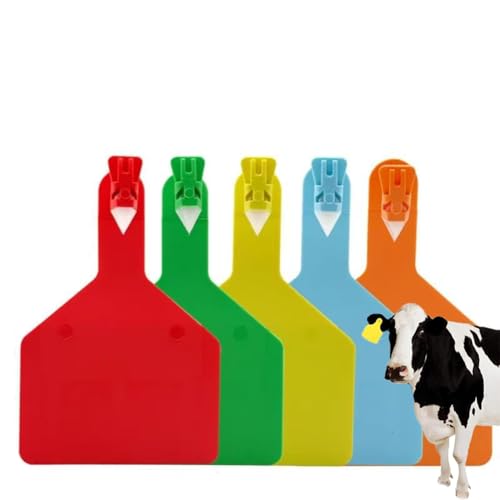 Z Tags One-Piece Cattle Ear Tags large TPU livestock ear bar, with numbers 001-300/blank ear tag, integrated pre-numbered farm animal identification cattle, cow, cow Mixed color Blank ear tag 100PCS - color: Mixed Color, size: Blank ear tag 100PCS