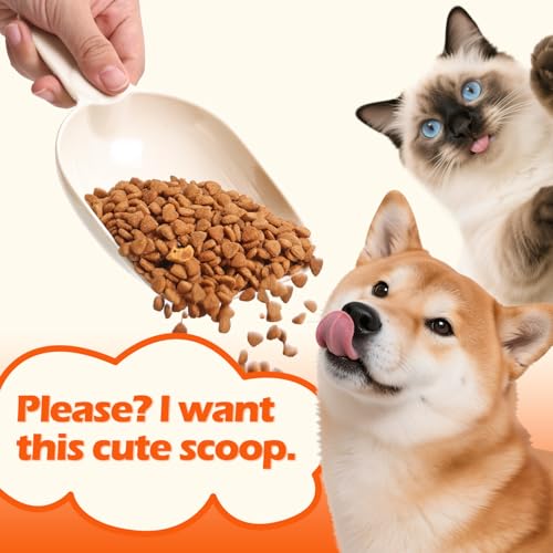 Dog Food Scoop 1 Cup, One Cup Measuring Cup, Food-Grade Melamine Pet Food Scoop, Durable 1 Cup Scoop with Precise Markings, BPA-Free & Dishwasher Safe (White, 8oz) - color: White
