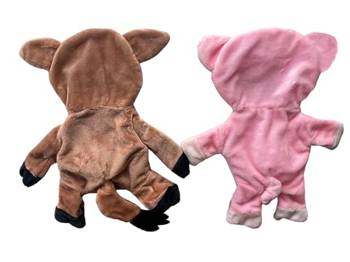 Pig and Boar Crinkle Squeaker Pet Toys Two Pack - for Dogs, Pigs, and Other Small Pets