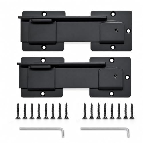 2 Pack Heavy Duty Flip Latch Gate Lock with Padlock Hole, 7.5" Adjustable Aluminum Barn Door Latches Hardware for Wooden Fence, Outdoor Shed & Pool