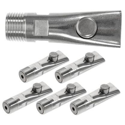 Totority 5pcs Sturdy Stainless Steel Pig Waterer Automatic Feeder Piglets Drinking Nozzle Livestock Trough