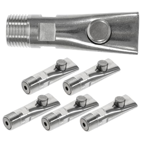 Totority 5pcs Sturdy Stainless Steel Pig Waterer Automatic Feeder Piglets Drinking Nozzle Livestock Trough