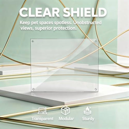 12 Pcs Clear Plastic Cage Guard Panels, 10 x 8.2 in Pet Habitat Siding, Splatter Anti-Splash Fence Dividers with 100 Zip Ties for Rabbit Cages, Guinea Pig Enclosures, Small Animal Protection