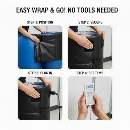 Automatic Water Trough De-Icer | Waterproof & Chew-Proof Heating Blanket | Prevents Freezing for Stock Tanks & Buckets | Adjustable Temperature Control (275/230/1000) - color: 15/12/55